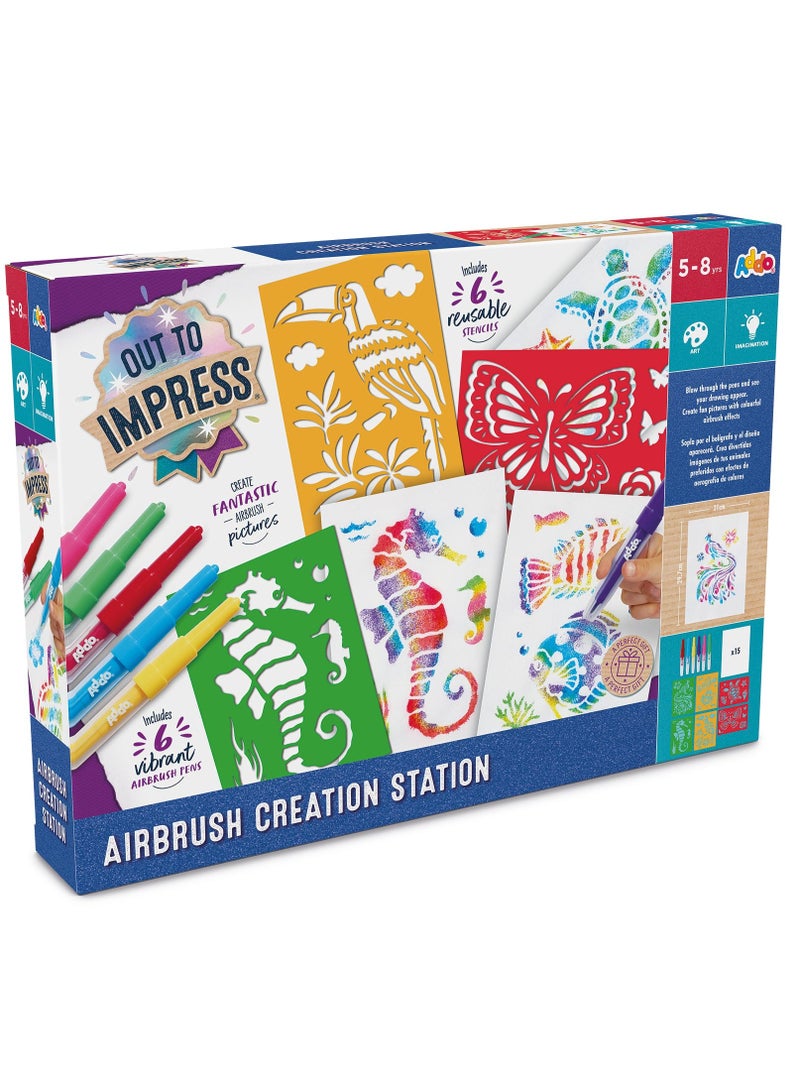 ADDO Addo Out to Impress Airbrush Pens Set | Wildlife Stencils Included | Arts & Craft | DIY Craft Kit | Do it Yourself | Educational & Learning | Creative Gift for Kids and Adults - Image 3