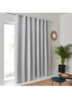 Luxury Blackout Curtains-Steel grommets-thermal Insulated fabric-for room darkness-Steel grommets-thermal Insulated fabric-for room darkness 200W X 230L CM, Silver