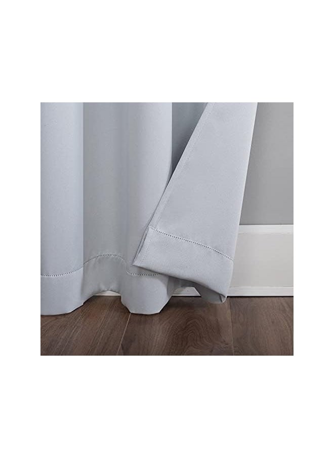 Generic - Luxury Blackout Curtains-Steel grommets-thermal Insulated fabric-for room darkness-Steel grommets-thermal Insulated fabric-for room darkness 200W X 230L CM, Silver - Image 1