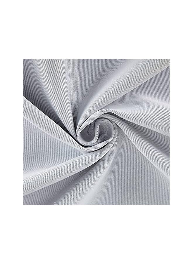 Generic - Luxury Blackout Curtains-Steel grommets-thermal Insulated fabric-for room darkness-Steel grommets-thermal Insulated fabric-for room darkness 200W X 230L CM, Silver - Image 1