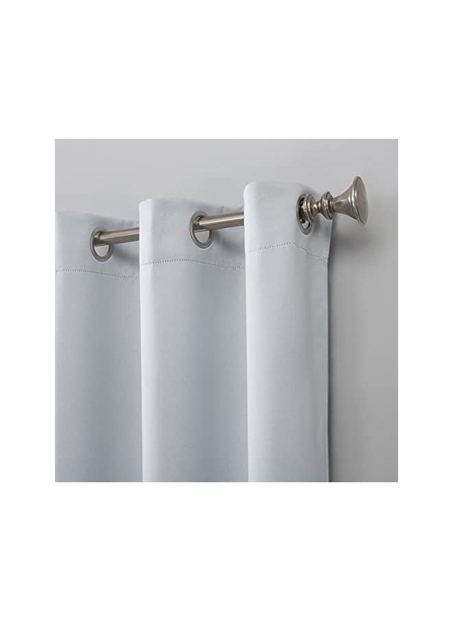 Generic - Luxury Blackout Curtains-Steel grommets-thermal Insulated fabric-for room darkness-Steel grommets-thermal Insulated fabric-for room darkness 200W X 230L CM, Silver - Image 1