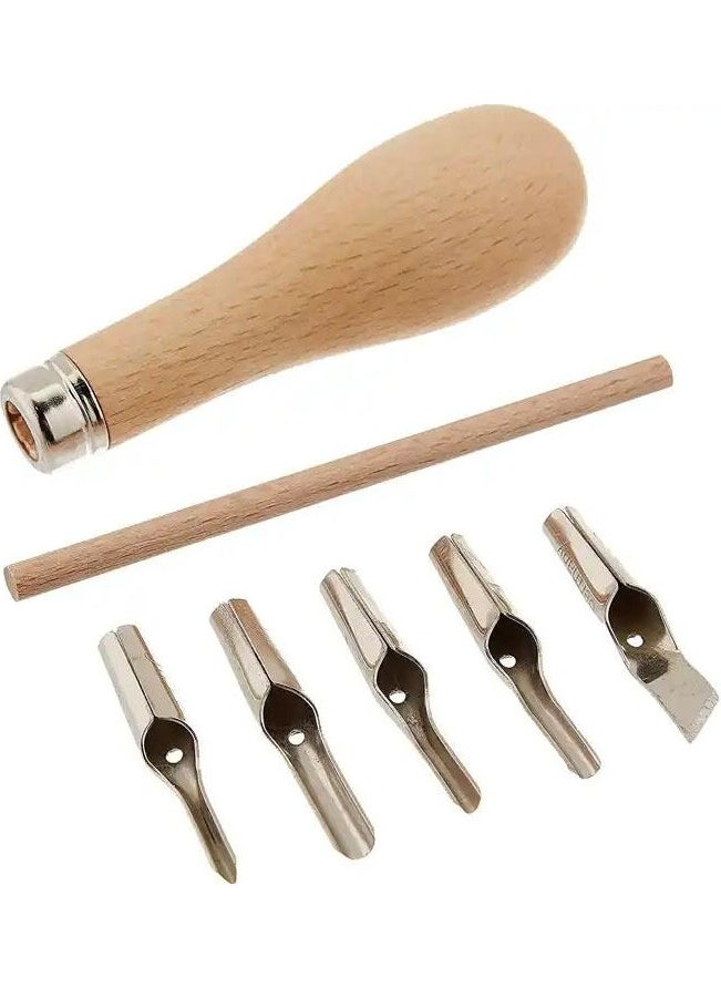 TiTi 6091 Lino Cutter Linol Carving Cutting Knife Set with 5 Blades  - Image 3
