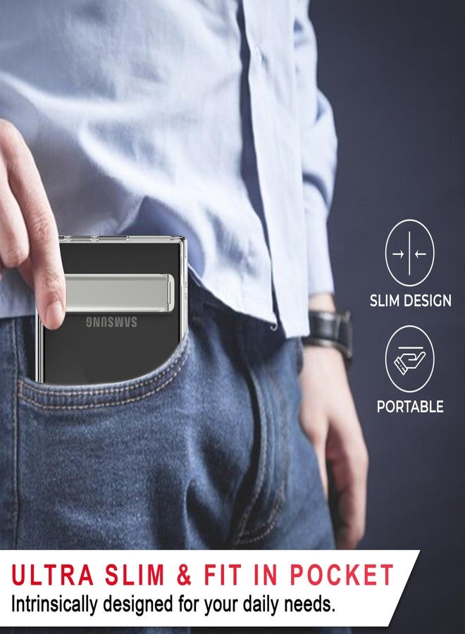 CEDO Kickstand for Samsung Galaxy S22 Ultra Case, 3-Way Adjustable with Metal Stand, Military-Grade Shockproof Bumper, Slim Transparent Acrylic Back Cover, Crystal Clear Design for Samsung S22 Ultra - Image 3