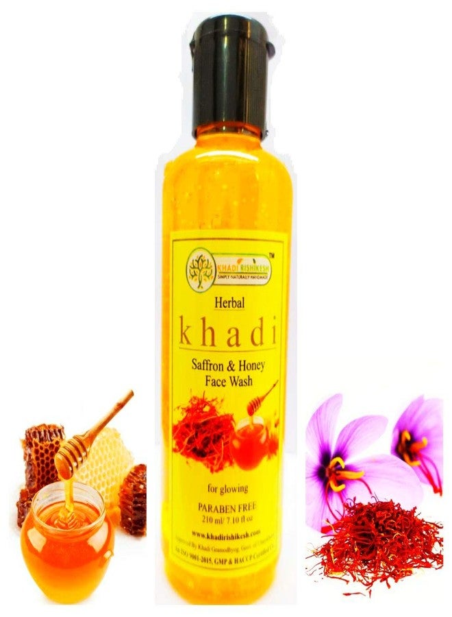 Khadi Rishikesh herbal Saffron Face Wash for Glowing Skin | Deep Cleansing & Brightening Formula | Removes Dirt, Oil & Tan | Gentle Daily Use Face Cleanser for Men & Women-210ml