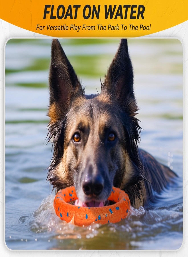 FUSOTO Dog Ring Toy, Indestructible Flying Discs for Throwing Catching, Water Floating Dog Training Ring for Medium Large Breeds (Orange - φ9 inches) - Image 5