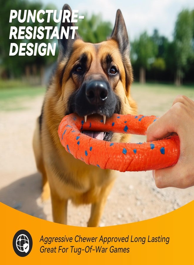 FUSOTO Dog Ring Toy, Indestructible Flying Discs for Throwing Catching, Water Floating Dog Training Ring for Medium Large Breeds (Orange - φ9 inches) - Image 3