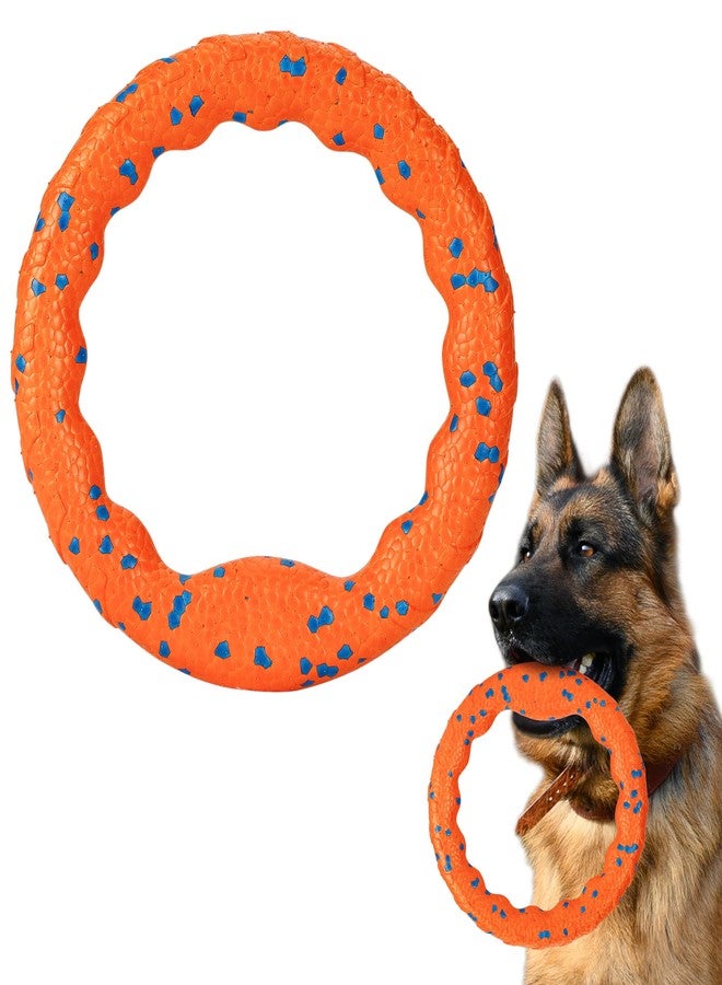 FUSOTO Dog Ring Toy, Indestructible Flying Discs for Throwing Catching, Water Floating Dog Training Ring for Medium Large Breeds (Orange - φ9 inches) - Image 1