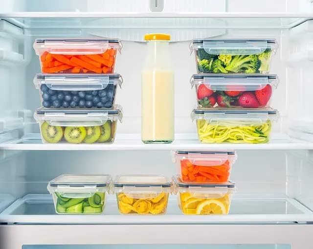 Snazzy 24 Pack Airtight Food Storage Container Set - BPA Free Clear Plastic Kitchen and Pantry Organization Meal Prep Lunch Container with Durable Leak Proof Lids - Labels, Marker & Spoon Set - Image 2