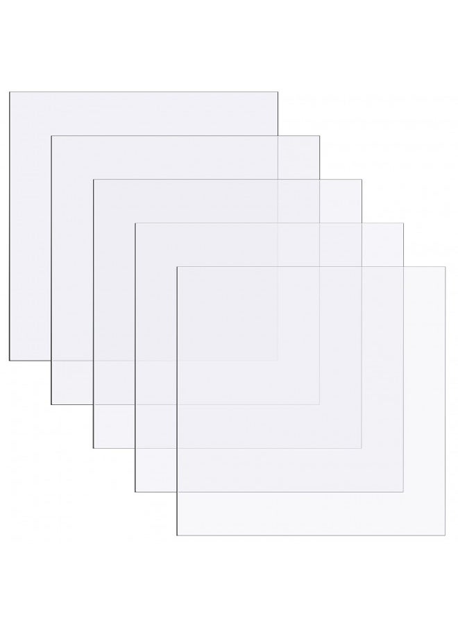 5 Pcs Polycarbonate Sheets Clear Plastic Sheet Thin Rigid Plastic Sheet Clear Polycarbonate Sheet Shatter Resistant Plastic Sheets for DIY Crafts Document Picture Frames(12 x 12 x 0.02 Inch)