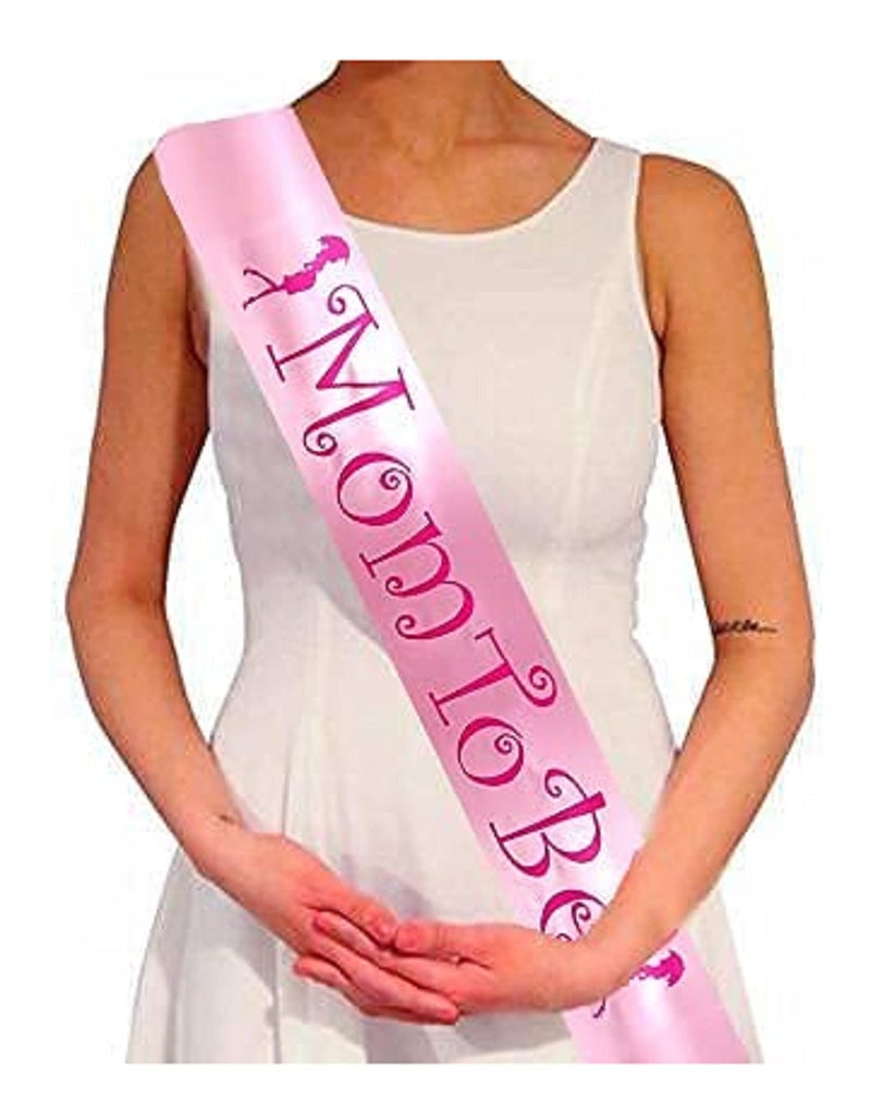 AFTERSTITCH Mom To Be Sash For Baby Shower Mom To Be Props Decoration Items Set for welcome baby party decoration (Mom To Be SASH) - Image 1