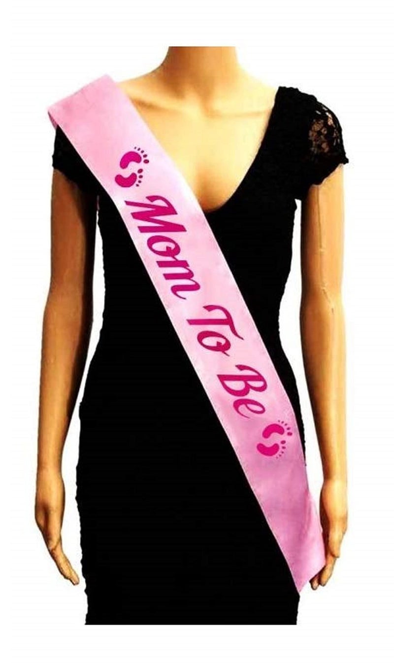 AFTERSTITCH Mom To Be Sash For Baby Shower Mom To Be Props Decoration Items Set for welcome baby party decoration (Mom To Be SASH) - Image 5