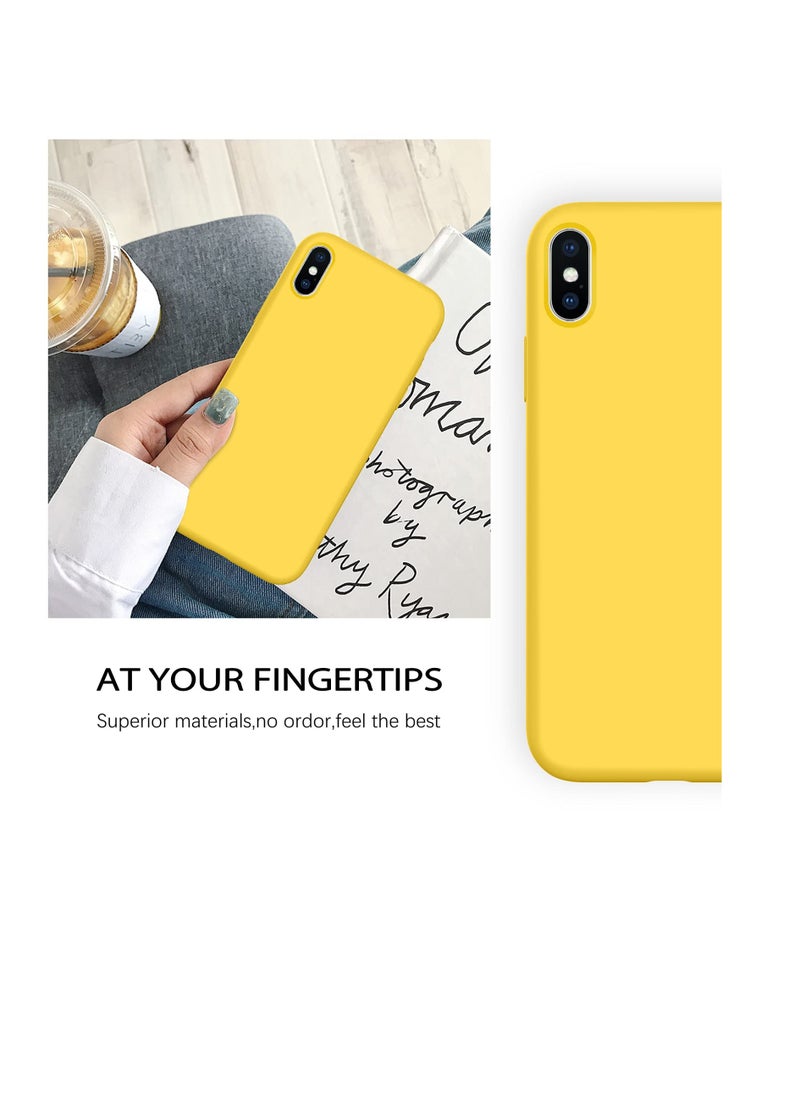 Generic - Compatible with iPhone Xs/X Case, iPhone Xs/X Silicone Case, Soft Gel Rubber Slim Lightweight Microfiber Lining Cushion Texture Shockproof Protective Phone Case for iPhone Xs/X 5.8'', Yellow - Image 1