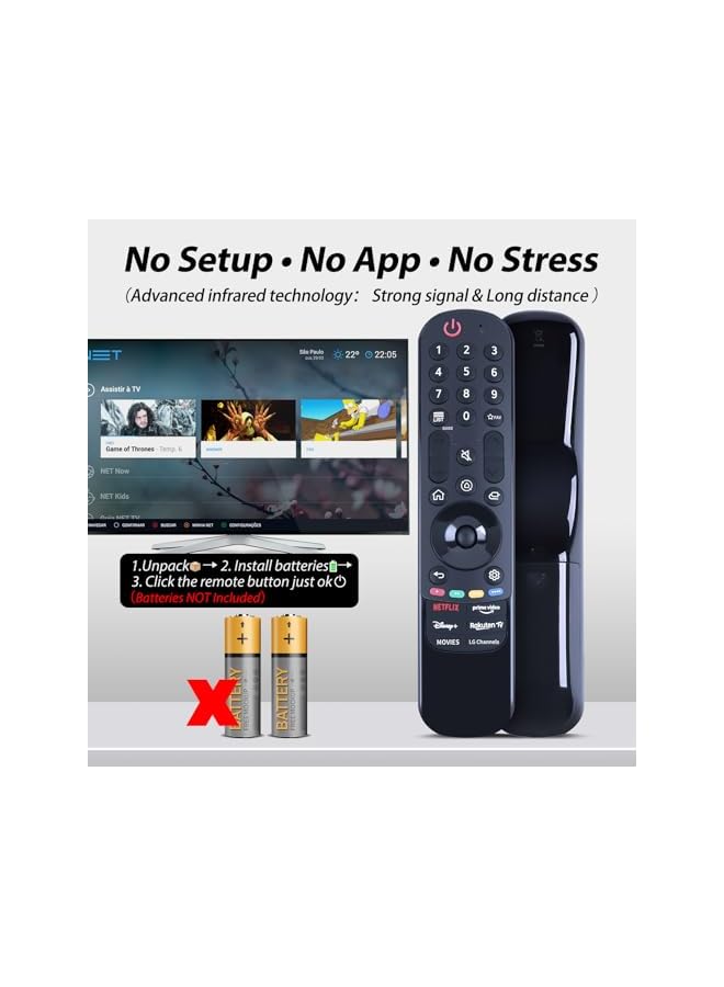 TIGER MR23GA MR21GA Universal Infrared Replaced Remote Control Fit for LG TV (2023 Model) B3/C3/G3/M3/75/80/UR7800/UR9000 Series TV OLED97M3PUA 43QNED75URA 50QNED75URA 55QNED80URA OLED65G3PUA and more - Image 4