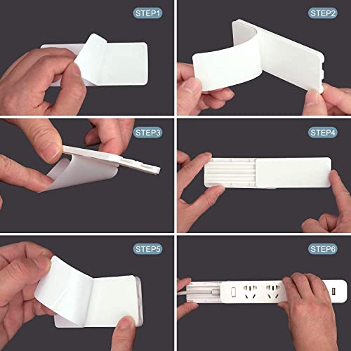 SHIDHMI Self Adhesive Power Strip Holder Fixator Wall-Mounted Desktop Socket Fixer Cable Organizer Multi-Purpose Punch-Free Wall Mount (6 Pcs) - Image 5
