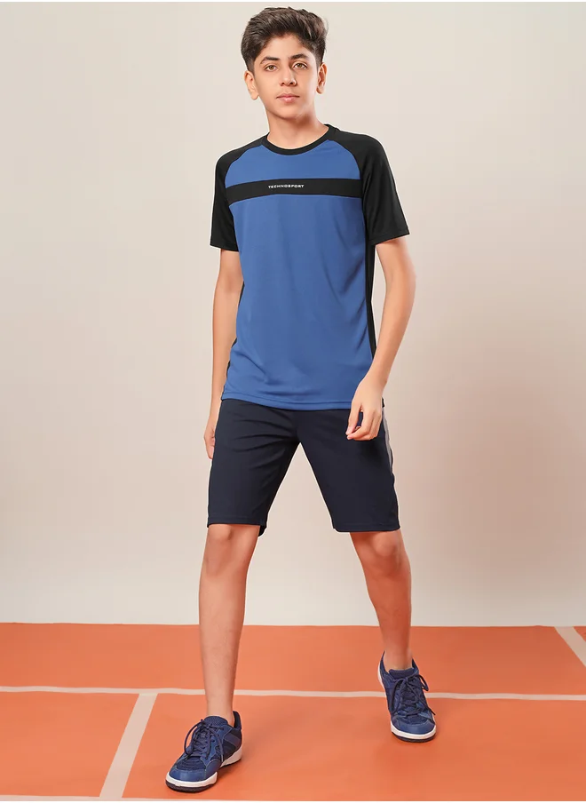 Technosport Boys Color Block Raglan Sleeve T-Shirt