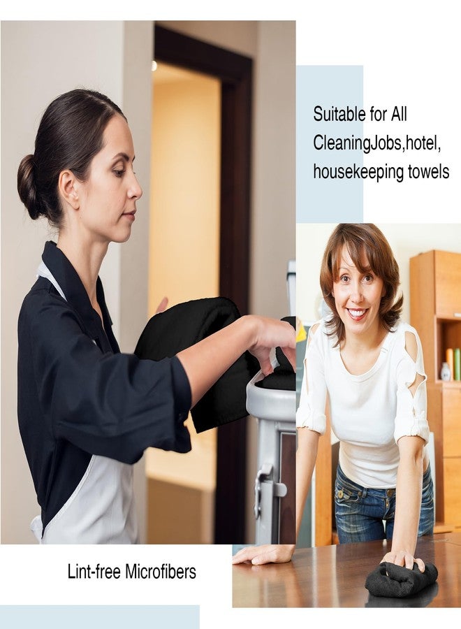 Macarrie 200 قطعة من قماش التنظيف المصنوع من الألياف الدقيقة - مناشف ماصة قابلة لإعادة الاستخدام خالية من الوبر وخالية من الخطوط - قطع غسيل للمنازل والمطابخ والمكاتب والمطاعم والحانات والمتاجر والسيارات، 12 × 12 بوصة (أسود) - Image 5