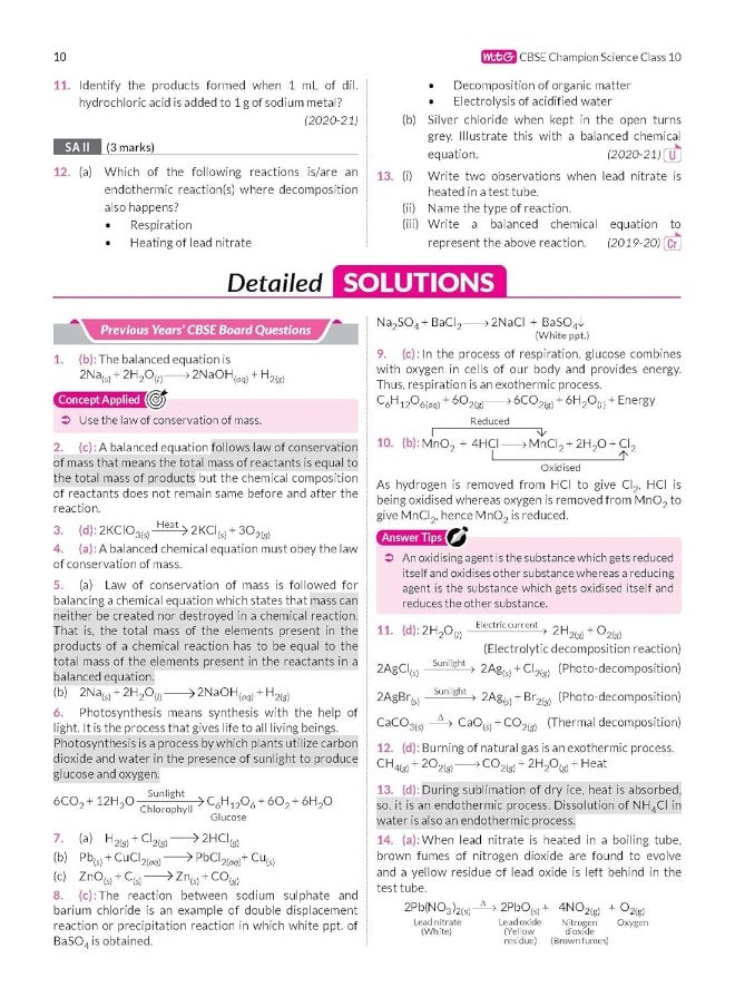 MTG CBSE 10 Years Chapterwise Topicwise Solved Papers Class 10 Science - CBSE Champion For Exam 2023 (Strictly Updated As Per The CBSE Syllabus)