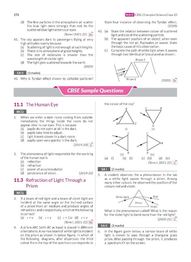 MTG CBSE 10 Years Chapterwise Topicwise Solved Papers Class 10 Science - CBSE Champion For Exam 2023 (Strictly Updated As Per The CBSE Syllabus)
