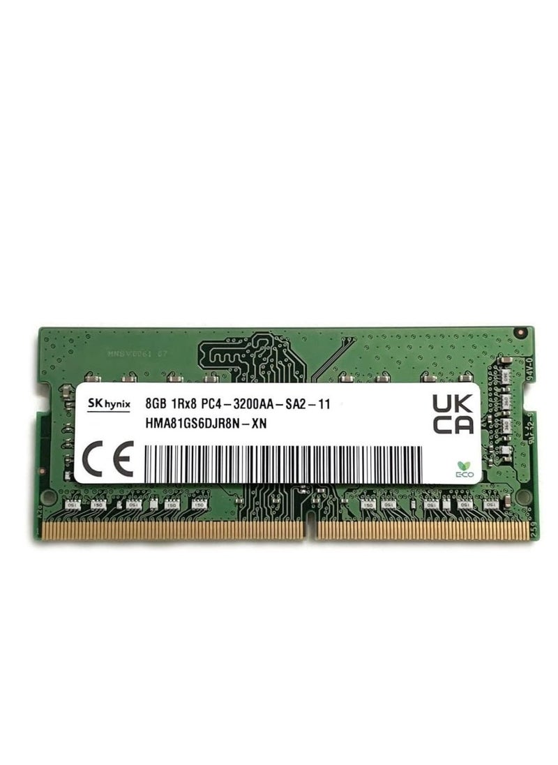 ماركة غير محددة ذاكرة رام DDR4 SODIMM للكمبيوتر المحمول من اس كيه هاينكس، سرعة 3200، سعة 8 جيجابايت، ذاكرة SO-DIMM بتصنيف PC4، ذاكرة 1Rx8، لكمبيوتر محمول ديل واتش بي ولينوفو وغيره من الأنظمة، موديل HMA81GS6DJR8N-XN  - Image 1