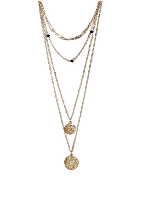 Just Peachy Gold-Plated Layered Necklace by Just Peachy – Elegant Multi-Layer Design – Premium Quality Finish – Adjustable Length – Perfect for Everyday Wear or Special Occasions