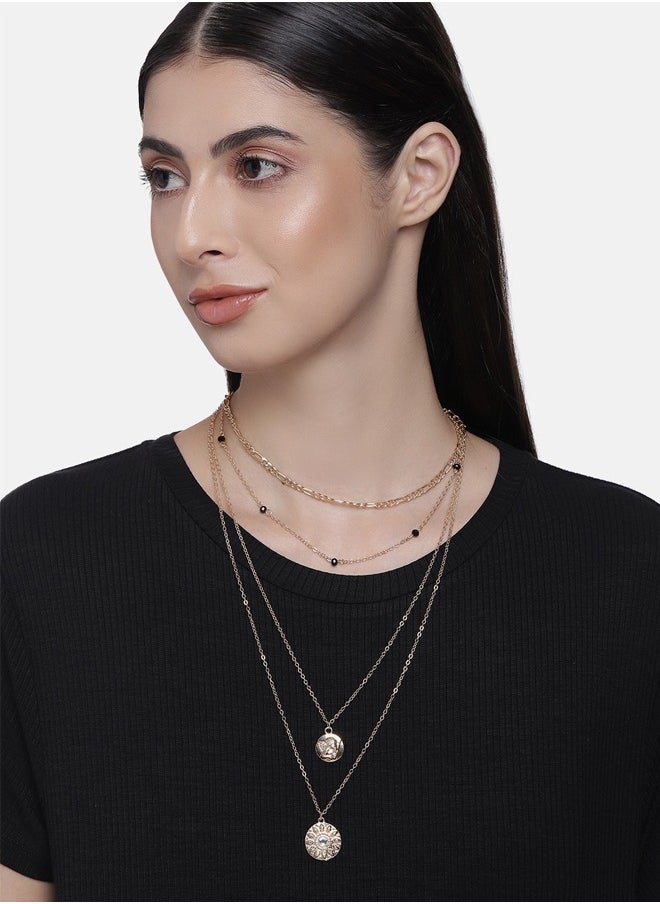 Just Peachy Just Peachy Gold-Plated Layered Necklace by Just Peachy – Elegant Multi-Layer Design – Premium Quality Finish – Adjustable Length – Perfect for Everyday Wear or Special Occasions  - Image 2
