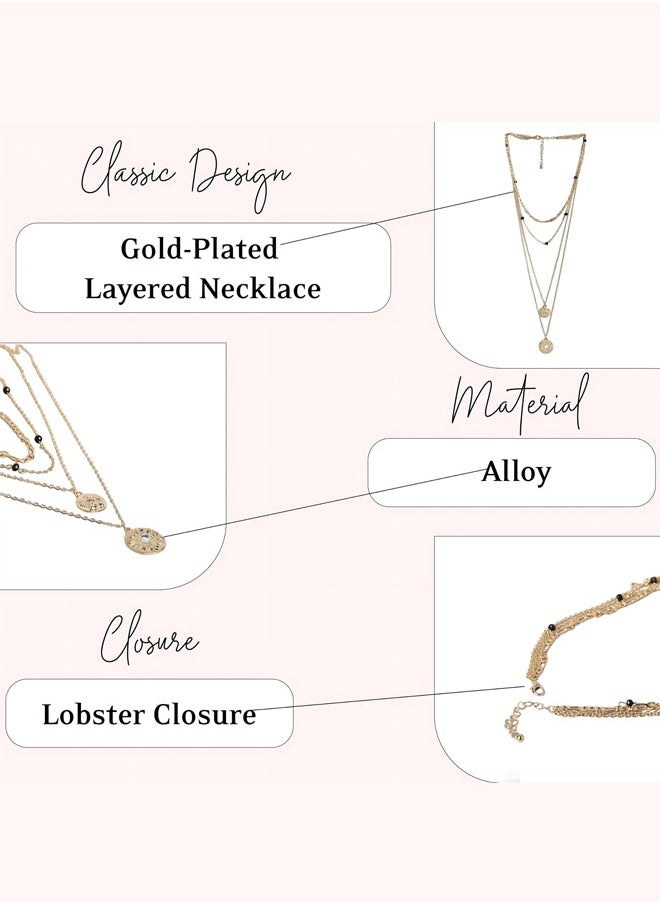Just Peachy Just Peachy Gold-Plated Layered Necklace by Just Peachy – Elegant Multi-Layer Design – Premium Quality Finish – Adjustable Length – Perfect for Everyday Wear or Special Occasions  - Image 4