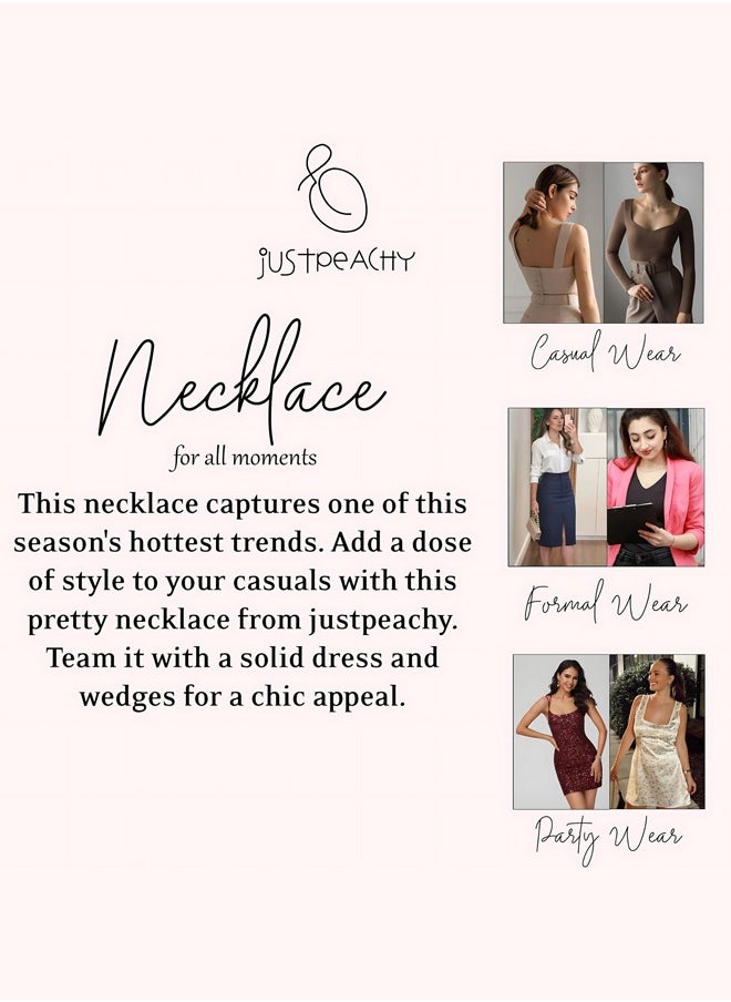 Just Peachy Just Peachy Gold-Plated Layered Necklace by Just Peachy – Elegant Multi-Layer Design – Premium Quality Finish – Adjustable Length – Perfect for Everyday Wear or Special Occasions  - Image 5