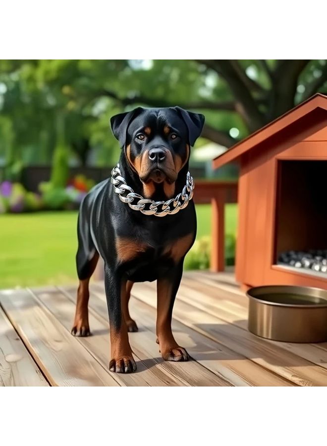 قلادة كلب هيب هوب زرقاء قابلة للتعديل بسلسلة بولي فينيل كلوريد هندسية للحيوانات الأليفة العصرية - Image 2