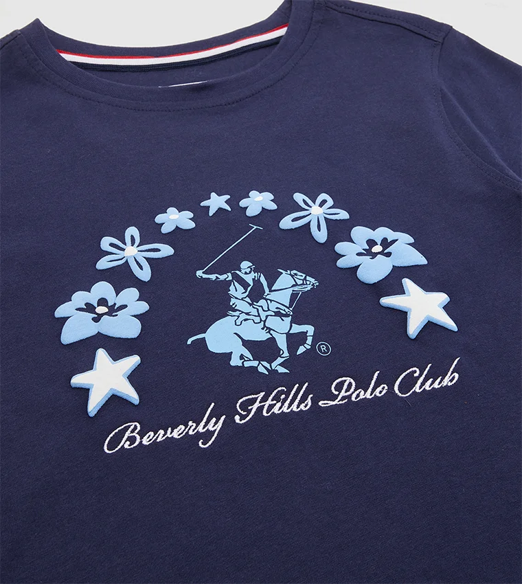 BEVERLY HILLS POLO CLUB  Girl's Printed Crew Neck T-Shirt  | Best Price UAE
