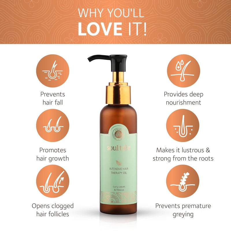 SoulTree Nourishing Hair Oil with Methika Bhringraj Virgin Coconut Hair Oil Suitable for All Hair Types 120ml - Image 3