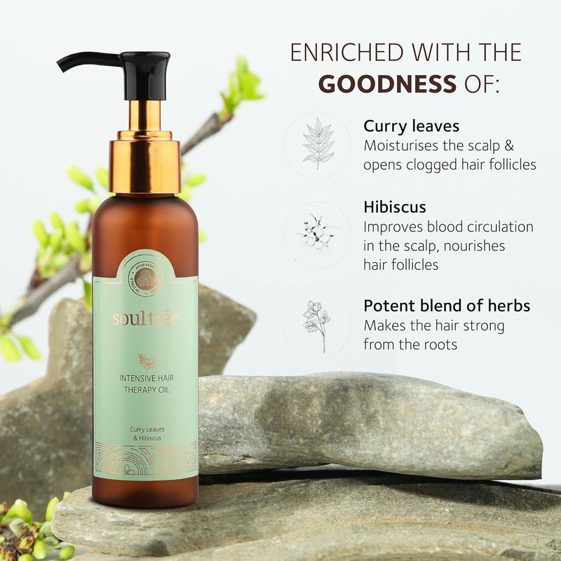 SoulTree Nourishing Hair Oil with Methika Bhringraj Virgin Coconut Hair Oil Suitable for All Hair Types 120ml - Image 2