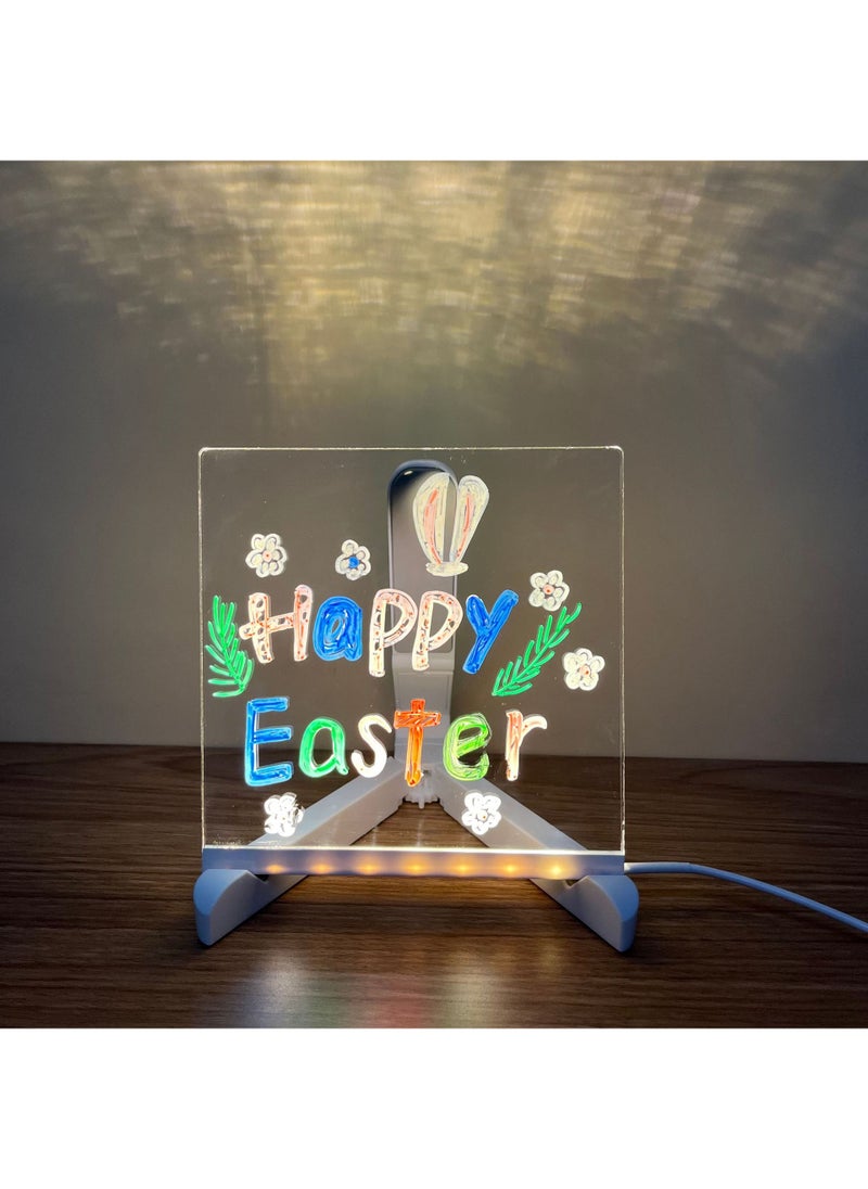 Generic diy erasable luminous acrylic transparent writing board message board small blackboard Billboard stall led fluorescent board  - Image 4