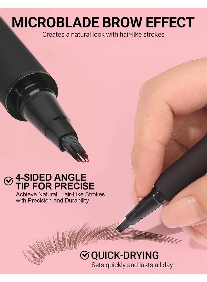 كيلا أقلام حواجب سائلة مايكرو بليدنج للنساء، قلم حواجب مقاوم للماء بطرف فرشاة بزاوية لرسم خطوط تشبه الشعر، سريع الجفاف متعدد الاستخدامات للحواجب وخط الشعر واللحية، 01 - Image 5