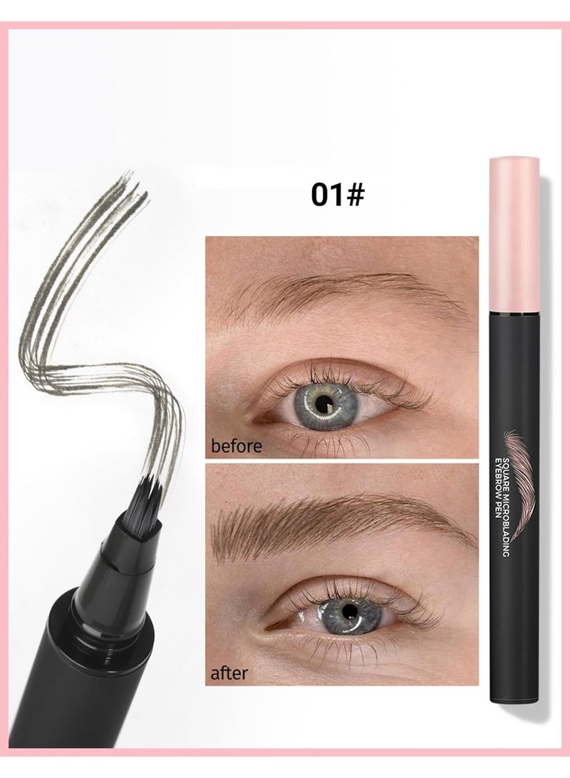 كيلا أقلام حواجب سائلة مايكرو بليدنج للنساء، قلم حواجب مقاوم للماء بطرف فرشاة بزاوية لرسم خطوط تشبه الشعر، سريع الجفاف متعدد الاستخدامات للحواجب وخط الشعر واللحية، 01 - Image 1
