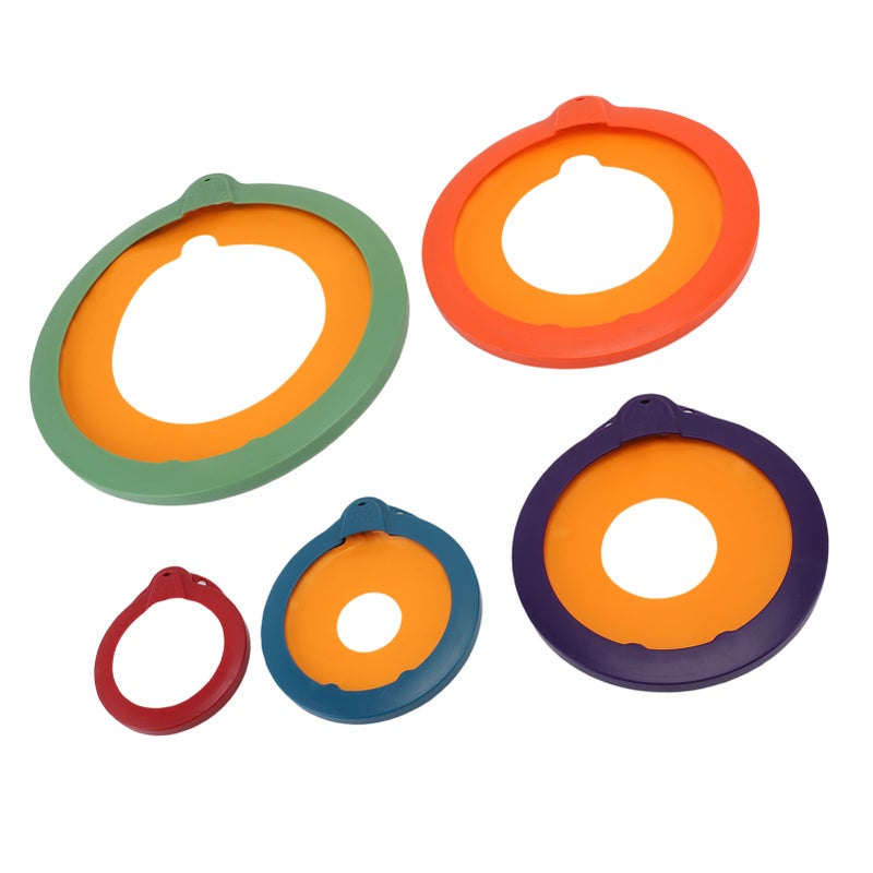5Pcs Sealing Lid Set Plastic Round Multifunctional Anti Aging Food Storage Cover Set for Home Kitchen - Image 1