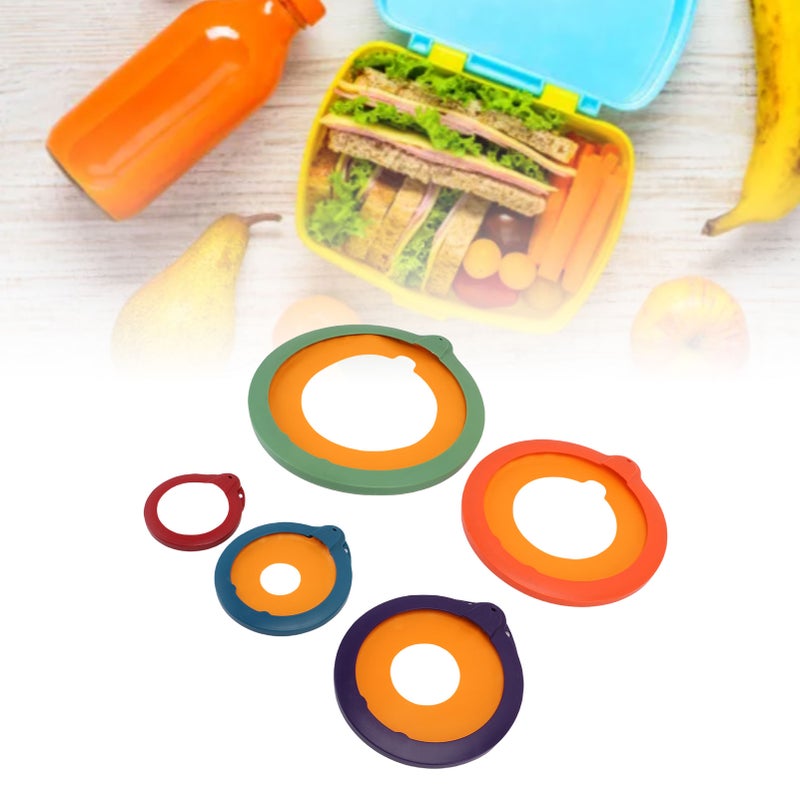 5Pcs Sealing Lid Set Plastic Round Multifunctional Anti Aging Food Storage Cover Set for Home Kitchen - Image 3