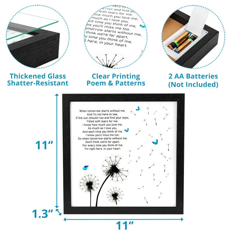Fabuday Memorial Gifts LED Shadow Box - Sympathy Gifts for Loss of Mother, Father & Loved Ones - Dandelion Decor - Image 5