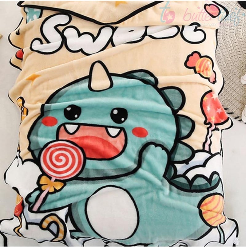 Butterthief Baby Blanket for Newborn Boys & Girls | Soft Flannel Cartoon Print Blanket for Kids & Toddlers | All-Season Use | 100 x 140 cm | Multicolor | 250 GSM | with Bag - Image 3