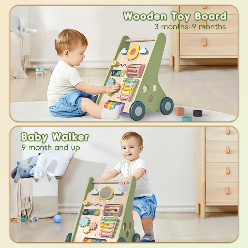 Bautia Wooden Baby Walker, Montessori Walker for Babies 12 Months, Push Walking Toys for 1 Year Old Learning to Walk - Image 3
