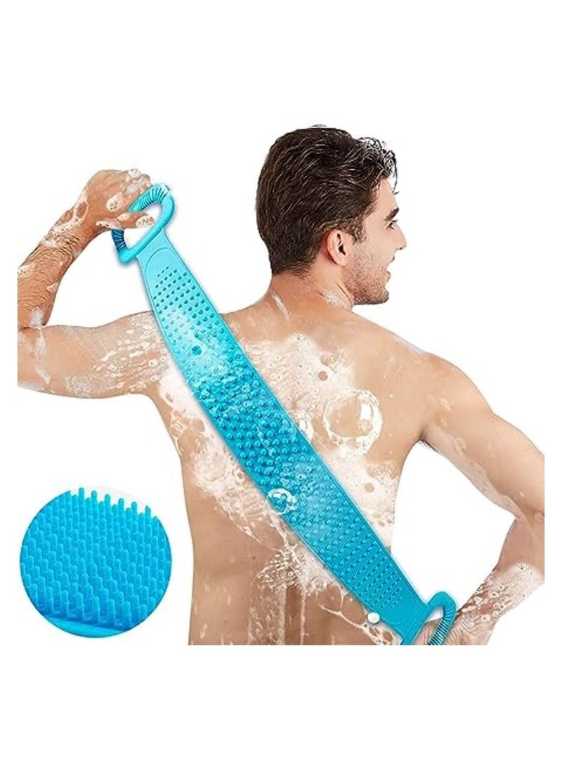 Back Scrubber for Shower, 30 inches for Choosing Bath Body Brush Silicone Back Brush Extra Long Exfoliating Body Scrubber With Handle, Deep Clean and Invigorate Skin, for Men and Women - Image 1
