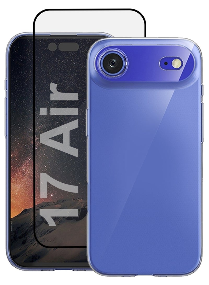 2 Packs TPU Clear Case for iPhone 17 Air Slim Design, One Case One 3D Screen Protector, Shockproof Protection, Scratch-Resistant Cover with Enhanced Grip, Wireless Charging Compatible - Image 1