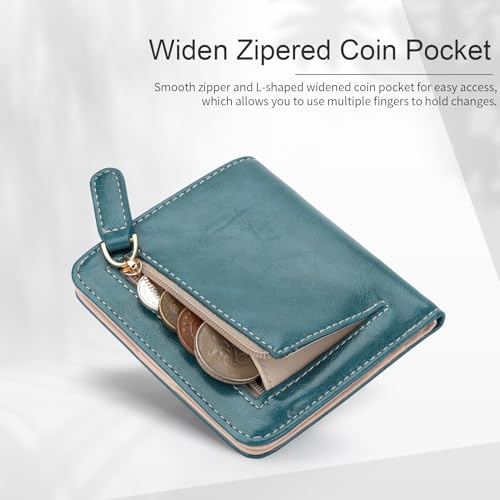 APHISON Womens Wallet, Slim Small Wallet for Women RFID Wallet Women Sunflower Leather ID Credit Card Holder whit Zipper Coin Pocket Bifold Compact Wallet - Image 3