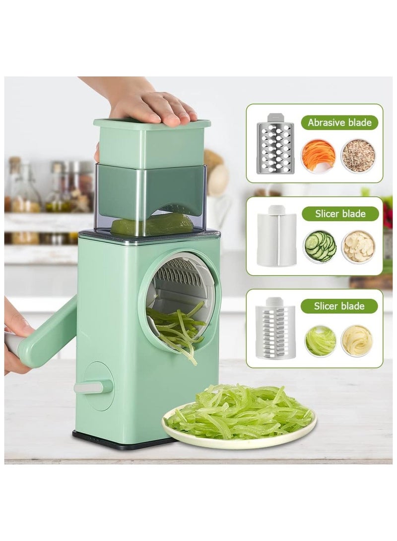 Macon Rotary cheese grater with handle, kitchen vegetable slicer, shredder, grinder, easy to clean rotary slicer for peanuts, crackers, fruits, vegetables, nuts, etc. - Image 2