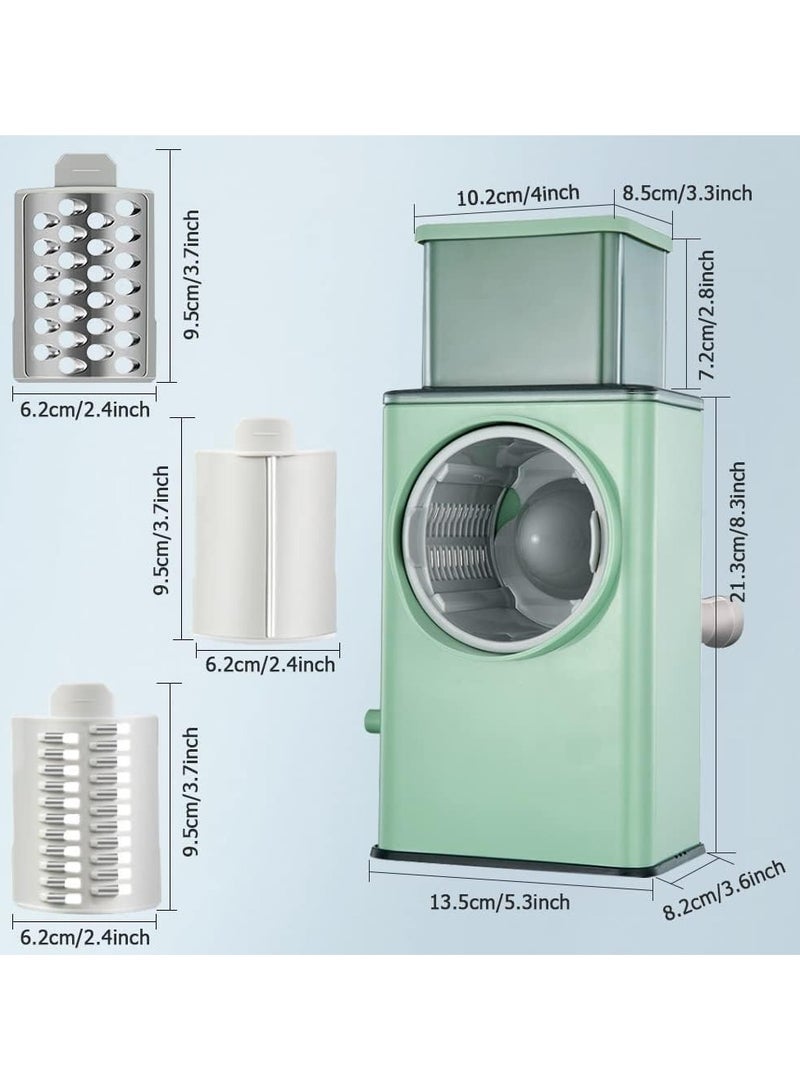 Macon Rotary cheese grater with handle, kitchen vegetable slicer, shredder, grinder, easy to clean rotary slicer for peanuts, crackers, fruits, vegetables, nuts, etc. - Image 5
