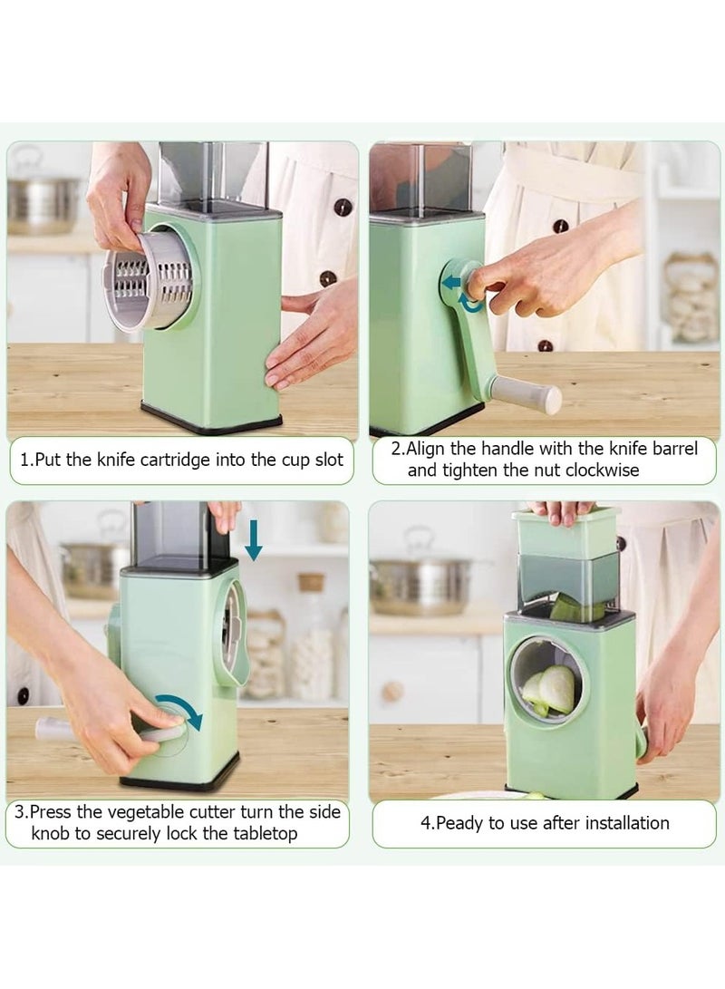 Macon Rotary cheese grater with handle, kitchen vegetable slicer, shredder, grinder, easy to clean rotary slicer for peanuts, crackers, fruits, vegetables, nuts, etc. - Image 3