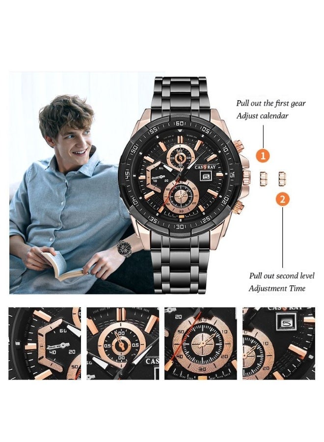 CASSRAY New glow-in-the-dark watch for boys and teenagers, trendy sports watch for men, cool watch for Instagram users, vintage waterproof quartz watch, retro quartz watch - Image 3