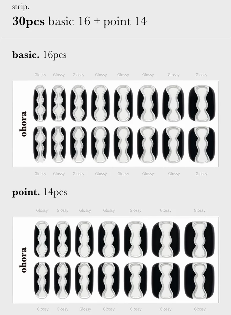 ohora Nail Art Wrap - Black Hourglass