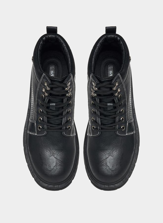 ستايلي حذاء بوت بتفاصيل مُطرّزة ومقدمة دائرية - Image 5