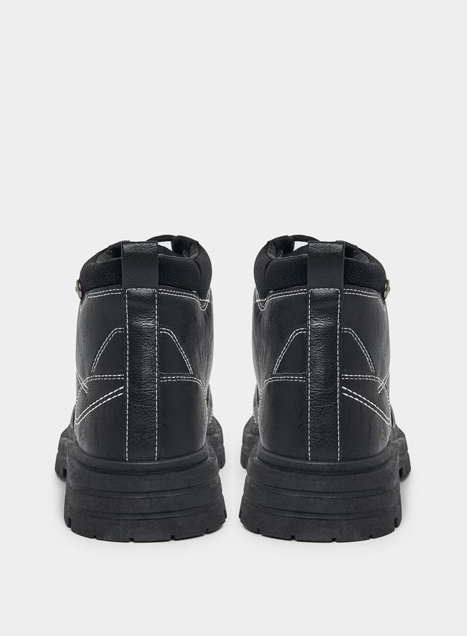 ستايلي حذاء بوت بتفاصيل مُطرّزة ومقدمة دائرية - Image 4