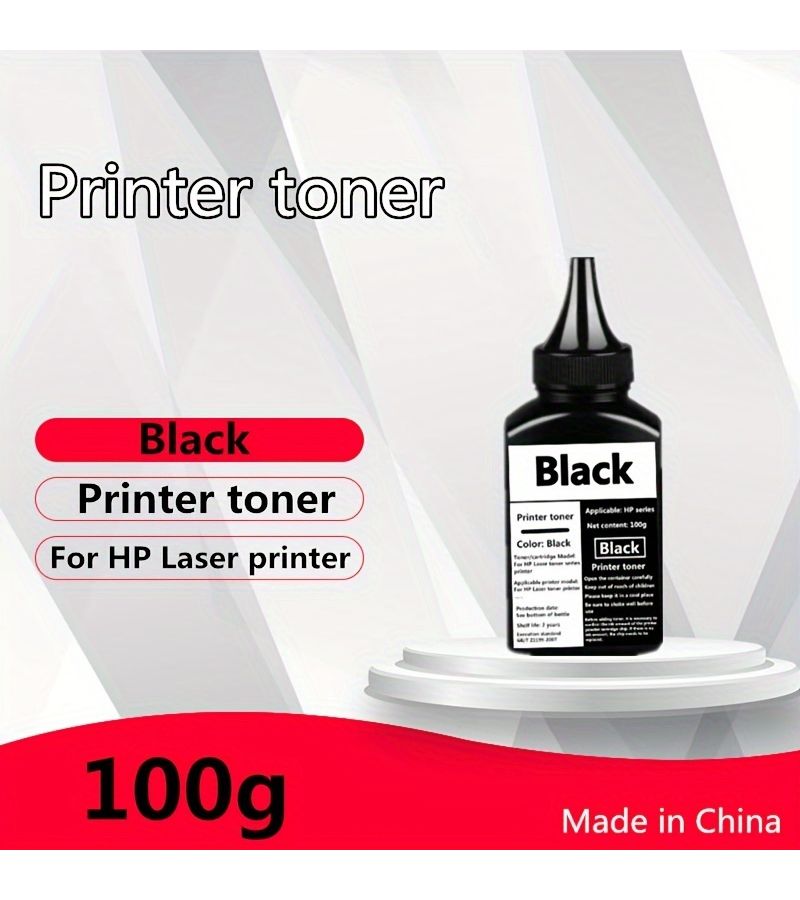 Replacement Toner Refill 100g For Laser Printer High Yield Toner Powder Easy Pour Clear Prints 3000 Pages - Image 1